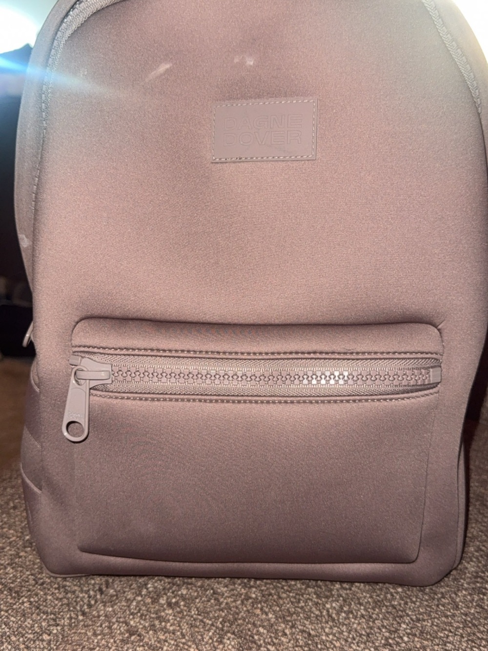 Dagne Dover Men's Neoprene Backpack in Taupe Brown